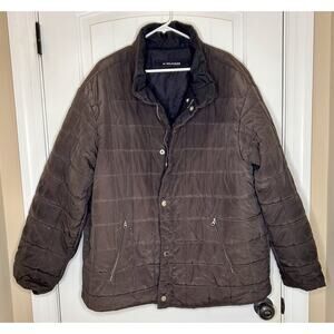 Vintage Tommy Hilfiger Jacket XXL‎ Brown Black Mens Full Zip Snap Reversible